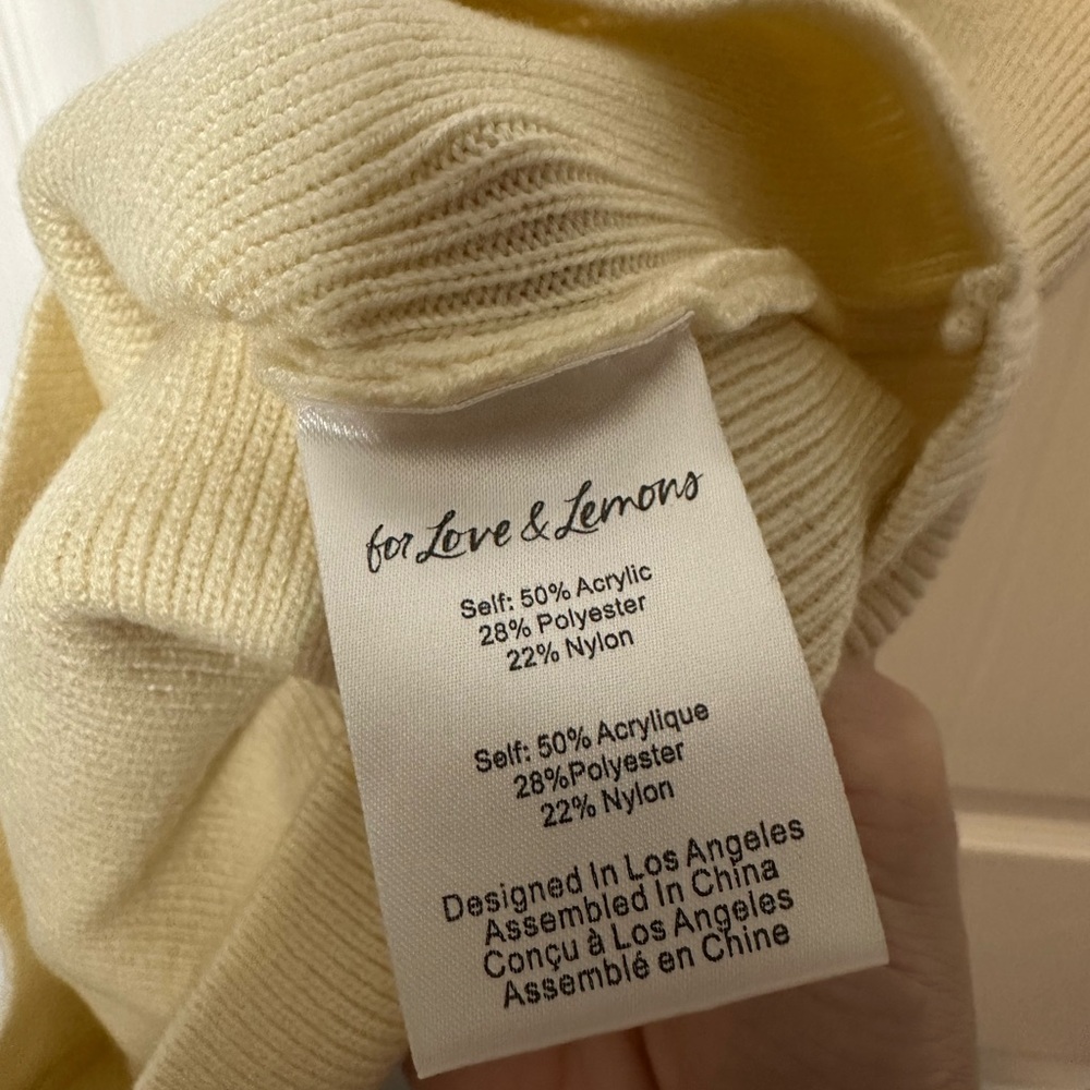 For Love And Lemons Cream Knit Dress XS NWT - Picture 6 of 9